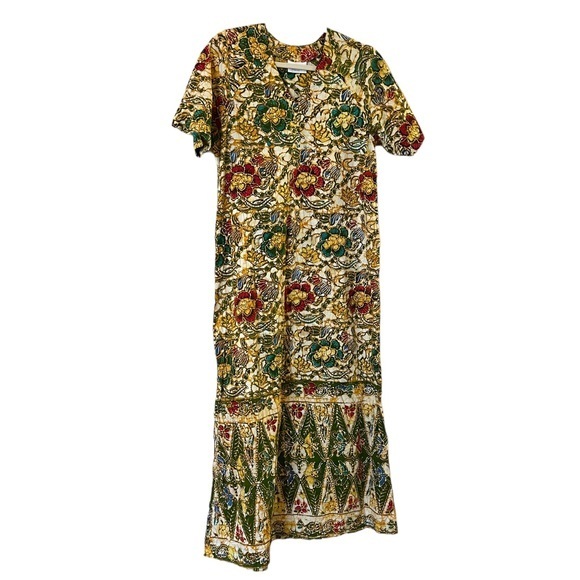 gold foil dress with sleeves Adrianna Papell Women's Foil Leaf Draped Gown